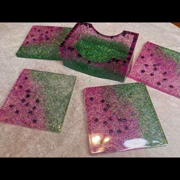 Handmade 😍🤗🍉 watermelon coaster set - Picture 4 of 10